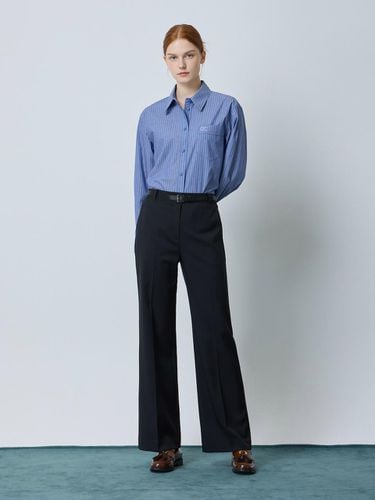 Belted Boot-Cut Diagonal Pocket Pants [Black] (BK_C243MSA205) - CC collect - Modalova