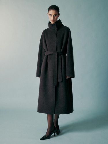 Funnel Neck Soft Wool Blend Coat - RE RHEE - Modalova