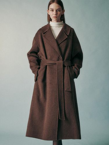 Silk Blend Handmade Clean-Falling Coat [Brown] - RE RHEE - Modalova