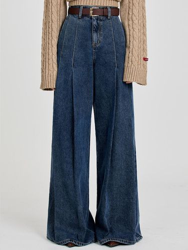 Napping pintuck wide denim pants - MOONT - Modalova