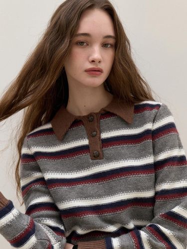 Line-up striped collar knitwear () VW315 - VOIEBIT for WOMEN - Modalova