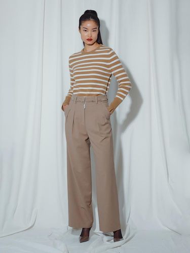 STRIPE SLEEVE SLIT KNIT LONG SLEEVE - MUNN - Modalova