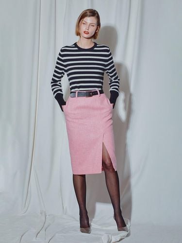 PINK HARRIS TWEED PENCIL SKIRT - MUNN - Modalova