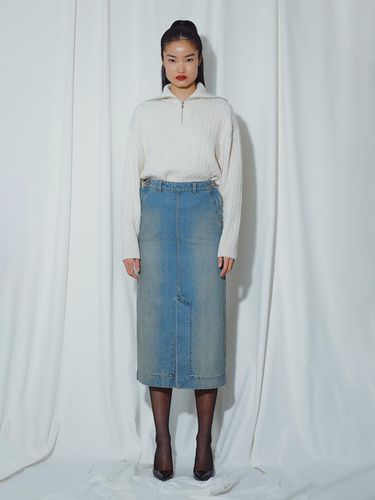 BLUE 2 - WAY FLY DENIM MIDI SKIRT - MUNN - Modalova