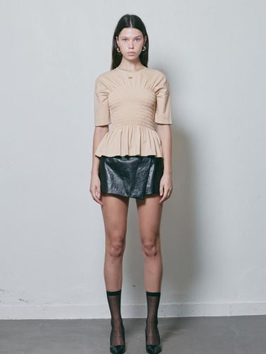 FAUX LEATHER ASYMMETRIC WRAP SHORTS - MUNN - Modalova