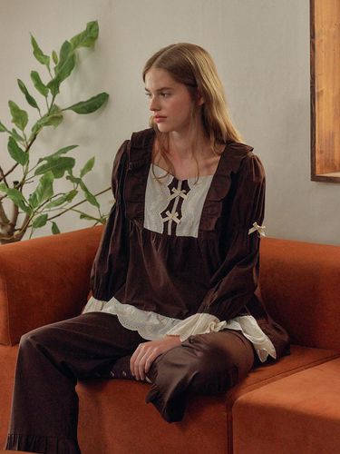 Brody Long-Sleeved Two-Piece Pajamas_Brown (30'S) - ULLALA PAJAMAS - Modalova