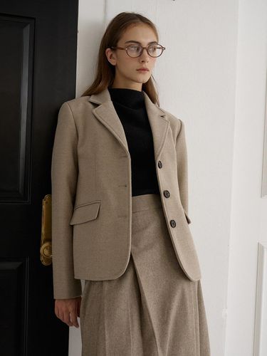 Tailored Wool Jacket Ash Beige [T44] - bibyseob - Modalova