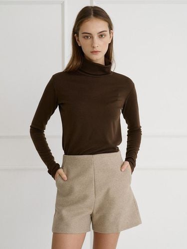 Basic Turtleneck Top _ Brown [T44] - bibyseob - Modalova