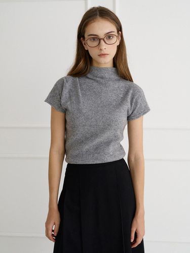 Cozy Two Tuck Mock Turtleneck T-shirt_Gray [T44] - bibyseob - Modalova