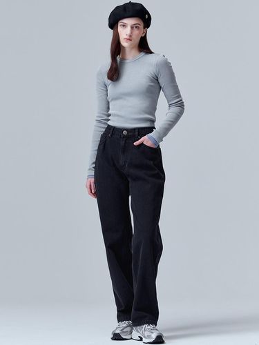 Fleece-lined wide denim pants () - MaLoupe - Modalova