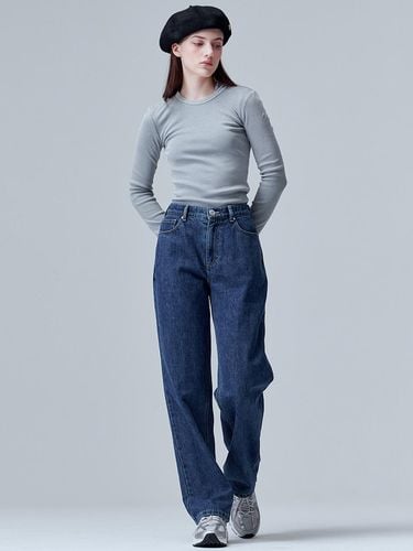 Fleece-lined Wide Denim Pants () - MaLoupe - Modalova