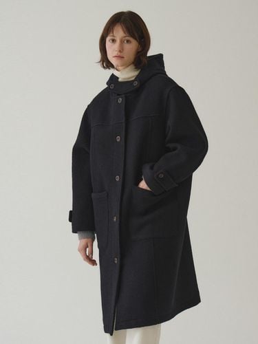 Teddy Hood Long Coat_Navy - Tillber - Modalova