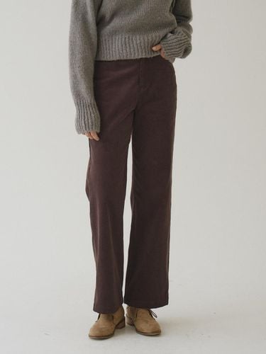 Corduroy Straight Pants_Brown - Tillber - Modalova