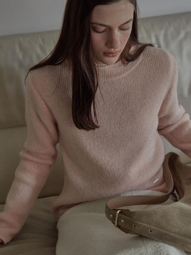 Mock neck wool knit top - BEMUSE MANSION - Modalova