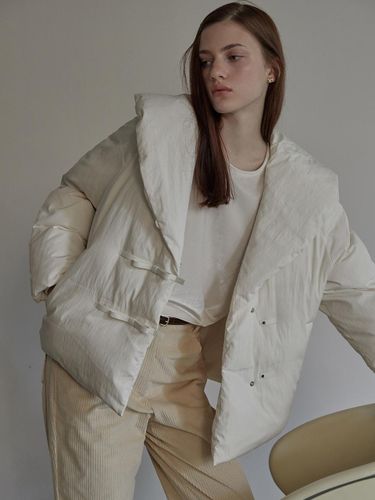 Ribbon shawl collar down jacket () - BEMUSE MANSION - Modalova