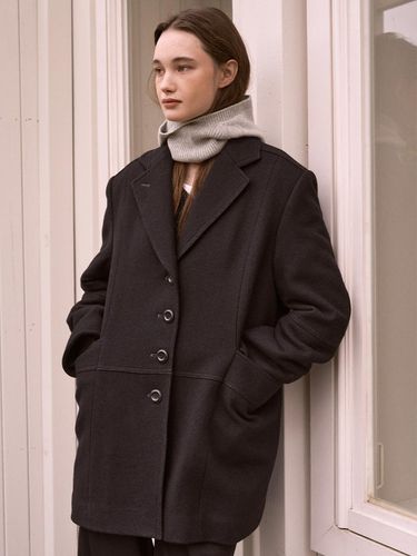 Philo French Half Coat (Black) - J`ASP - Modalova