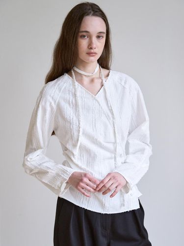 Bella Cotton Wrap Blouse (White) - J`ASP - Modalova