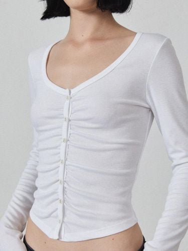 ROSIE SHIRRING CARDIGAN (Ivory) - L’EGARNET - Modalova