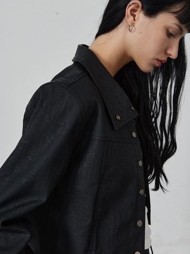 MIDNIGHT LEATHER SNAP JACKET () - L’EGARNET - Modalova