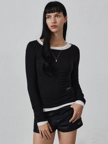 LILY TENCEL BOAT NECK LONG SLEEVE T-SHIRT () - L’EGARNET - Modalova