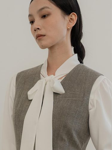 WOOL GLEN HERRINGBONE VEST - DEFEMME - Modalova