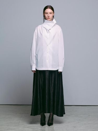 WHITE FUNNEL NECK SHIRT - MUNN - Modalova