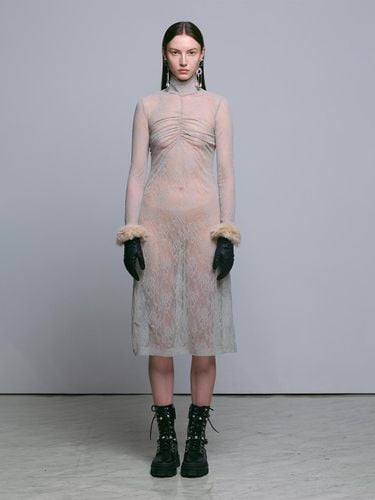 GATHERED SEE - THROUGH LACE DRESS - MUNN - Modalova