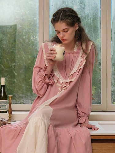 Laty Long Sleeve Dress_Deep Pink (40'S) - ULLALA PAJAMAS - Modalova