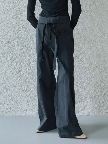 FOLDING WIDE PANTS WITH BELT / - Ihr - Modalova