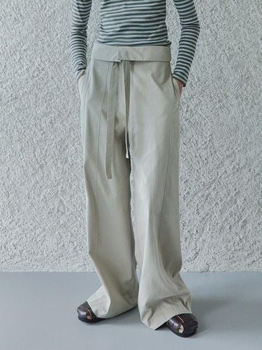 FOLDING WIDE PANTS WITH BELT / - Ihr - Modalova