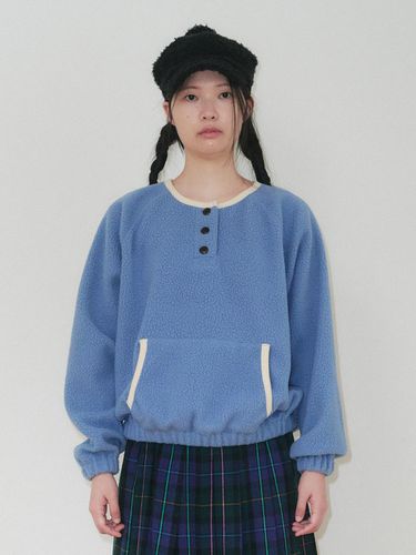 BUTTON FLEECE SWEATSHIRT, BLUE - FUNFROMFUN - Modalova