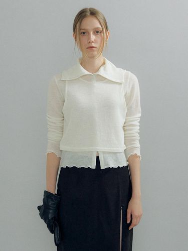 Two way Wool Knit Vest (Ivory) - OEF - Modalova