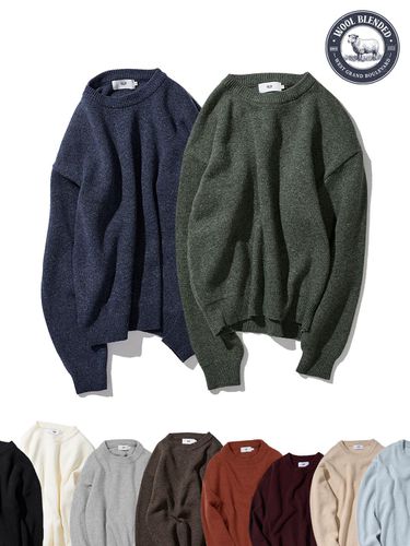 FW/24] Semi-over wool blended knitwear (10 Color) - WEST GRAND BOULEVARD - Modalova