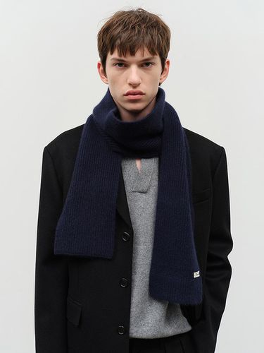 Knitted Cashmere Wool Muffler [Navy] (UDMU4F103B2) - Dunst for MEN - Modalova