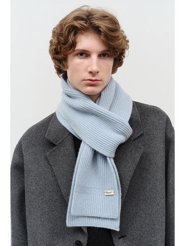 Knitted Cashmere Wool Muffler [Sky Blue] (UDMU4F103B1) - Dunst for MEN - Modalova