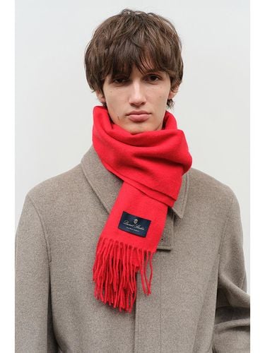 Unisex Fringed Cashmere Wool Muffler [Red] (UDMU4F102R2) - Dunst for MEN - Modalova