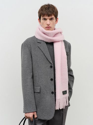 Unisex Oversized Wool Fringed Muffler [Soft Pink] (UDMU4F101P1) - Dunst for MEN - Modalova