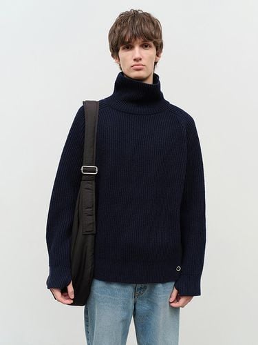 Unisex Buttoned Turtleneck Wool Blend Sweater [Navy] (UDSW4D132N2) - Dunst for MEN - Modalova