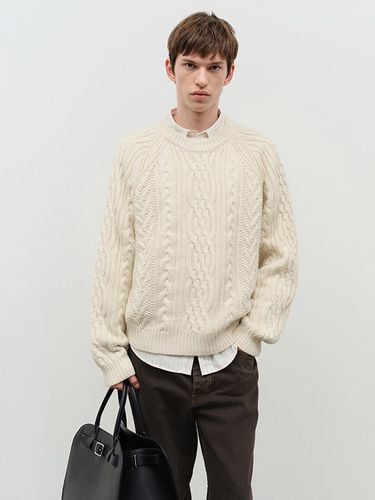 Unisex Classic Cable Knit Fisherman Sweater [Ivory] (UDSW4D122IV) - Dunst for MEN - Modalova