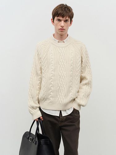 UNISEX CLASSIC FISHERMAN SWEATER IVORY_M_UDSW4D122 - Dunst for MEN - Modalova