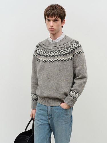 Unisex Fair Isle Wool Sweater [Melange Grey] (UDSW4D136G2) - Dunst for MEN - Modalova