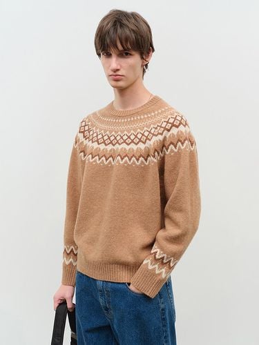 Unisex Fairisle Wool Sweater [Camel] (UDSW4D136CM) - Dunst for MEN - Modalova