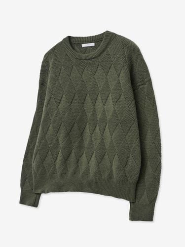 Daily Washable Soft Argyle Overfit Knit [Khaki] - V2 - Modalova