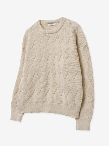 Daily Washable Soft Argyle Overfit Knit [Cream] - V2 - Modalova