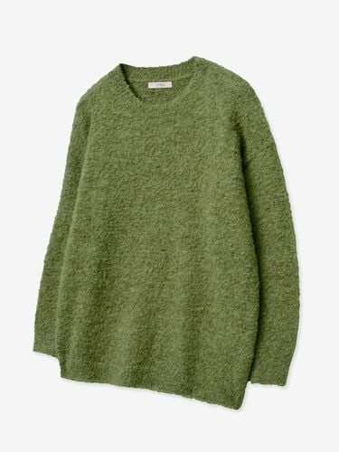 Wool Boucl Round Neck Overfit Knit [Green] - V2 - Modalova