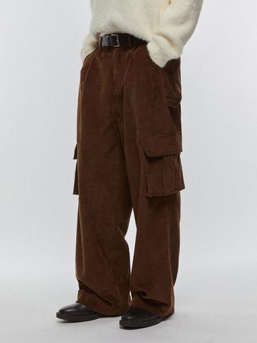 Corduroy Cargo Carpenter Wide Pants [Brown] - V2 - Modalova