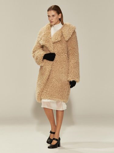 Double-breasted Woven Oversized Coat [Beige] - RIDIFI - Modalova