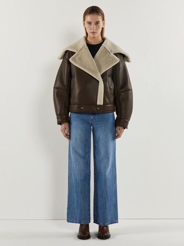 Sailor Collar Two-way Shearling Jacket [Brown] - RIDIFI - Modalova