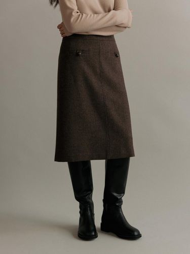 Winter Check Wool A-line Skirt - MangoManyPlease - Modalova