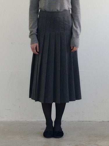 Renewal] Wool pleats long skirt 2color - Fabricology - Modalova